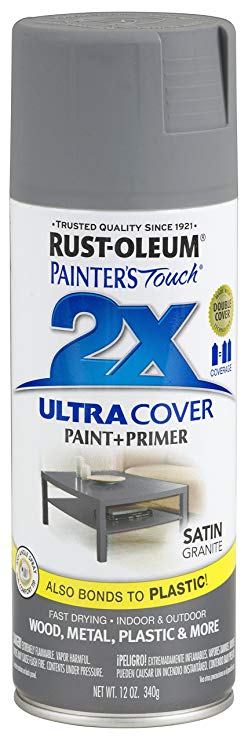 Rust-Oleum 249078 Painter's Touch Multi Purpose Spray Paint, 12-Ounce, Satin Granite