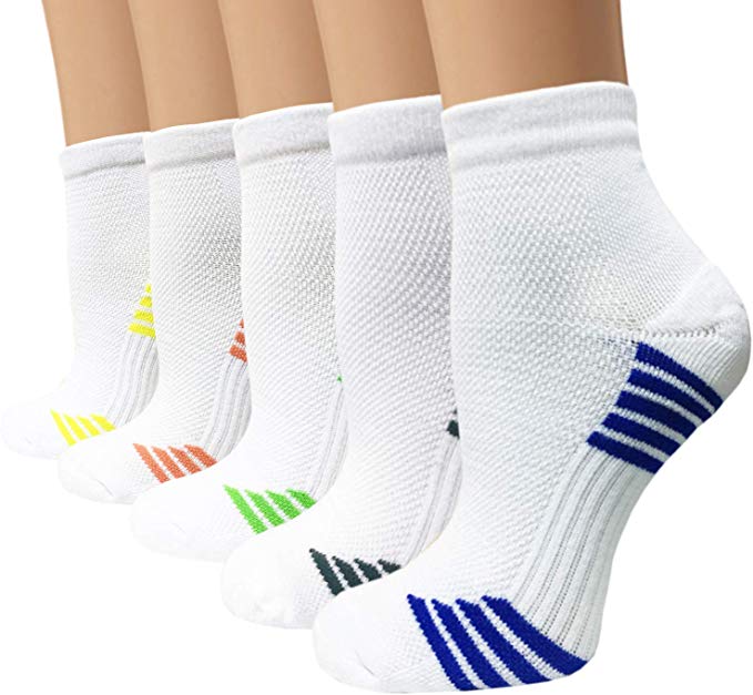 Copper Plantar Fasciitis Compression Socks Arch Support Ankle Socks - 5/10 Pack - Best For Running, Athletic, and Travel