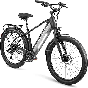 Schwinn Coston Hybrid Electric Bike for Adults, 20MPH Commuting eBike, Ride Up to 35-45 Miles on a Single Charge, 27.5-Inch Wheels, 7-Speed, Step-Thru or Step Over Aluminum Frame, Removable Battery