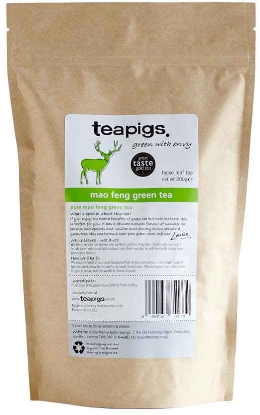 Teapigs Mao Feng Green Tea Tea Made with Whole Leaves (1 Pack of 200g Loose)