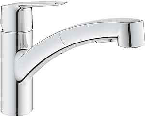 GROHE QUICKFIX Start Robinet de Cuisine évier, Douchette extractible, Inverseur 2 jets, Rotation 90°, Installation et nettoyage facile, Chromé, 30531001 (Import Allemagne)