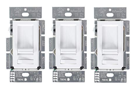 Lutron Electronics 3 Pack Dimmers LECL-153P-WH-3 White Lumea CL Dimmers Switch, Best dimming performance for LED Bulbs