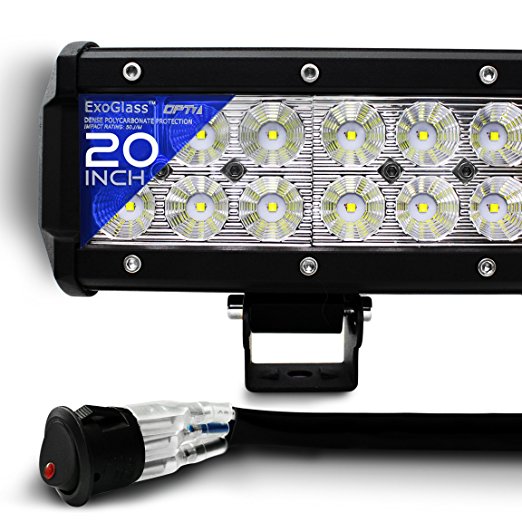 OPT7 C2 Series 20" Off-Road CREE LED Light Bar and Harness (Flood/Spot Auxiliary Lamp Combo 10000 lumen)