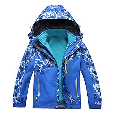 Valentina Boys Girls Outdoor Winter Two-Piece Coat 3-1 Children Thicken Velvet Detachable Warm Quilted Jacket