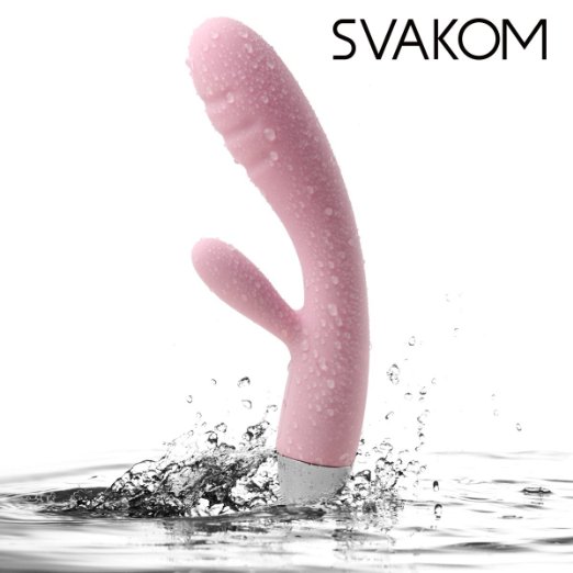 SVAKOM Barbara Sex Toys G-spot Rabbit Vibrators 100% Waterproof Soft Threaded Clitoral Stimulators for Women ,Beginner's Vibe (Pale Pink)