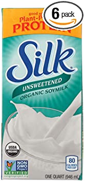 Silk Organic Soymilk - Unsweetened - Case of 6 - 32 Fl oz.