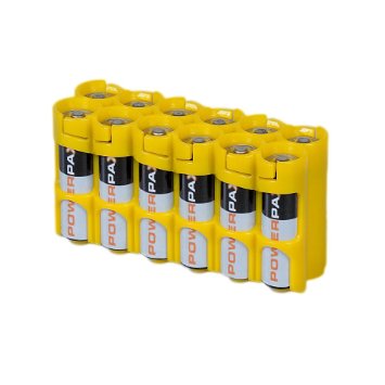 Storacell Powerpax AA Battery Caddy Yellow 12-Pack