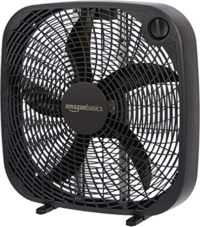 AmazonBasics DK1901 3 Speed Box Fan, 20-Inch, 20inch, Black