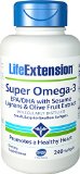 Life Extension Super Omega-3 EPADHA w Sesame Lignans and Olive Fruit Extract 240 softgels