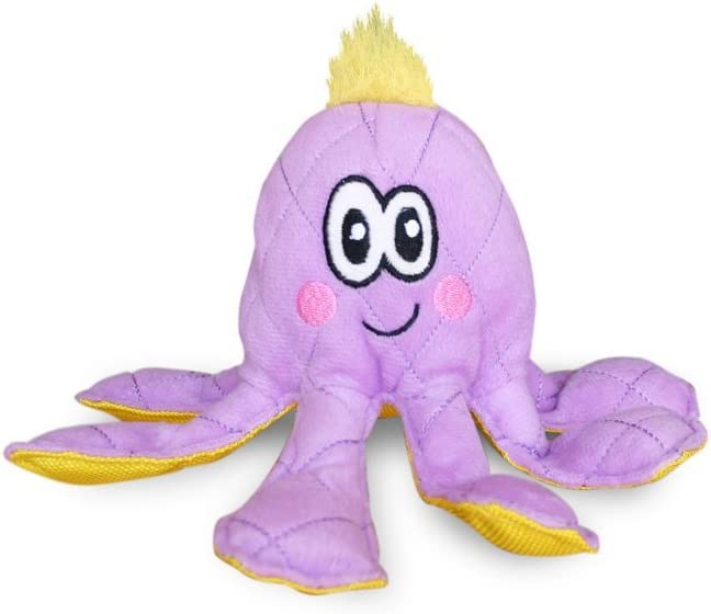 Fetch Pet Products Purple Octopus Multiple Squeaker Dog Toy, Brightly Colored Canvas and Plush, 9 Squeakers, for Large and Small Dogs, Indoor and Outdoor Play - Ocean Buddies