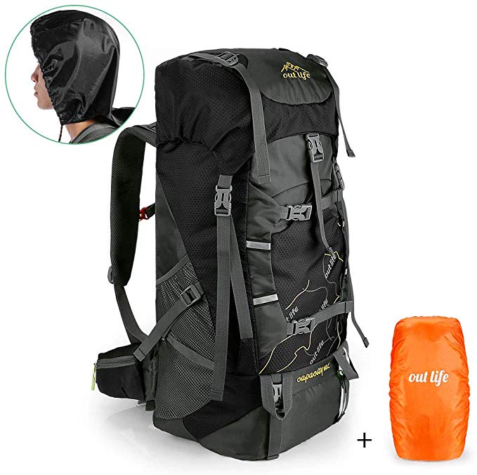 outlife Hiking Backpack, 60L Large Rucksack for Men Women, Tear and Water-resistant Ideal for Camping Trekking Travel Outdoor
