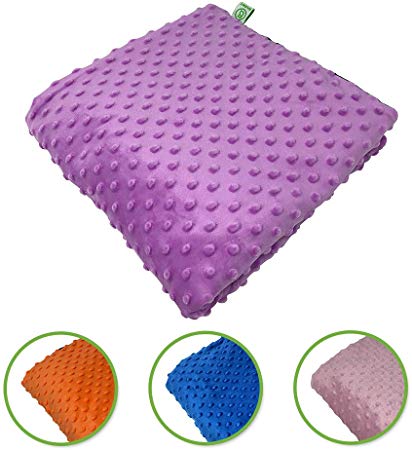 Barmy Weighted Lap Pad for Comfort and Relaxation (24x24 inches, 5 lbs) Weighted Lap Blanket with Removable Dual-Sided, Minky/Bamboo Cover, Travel Size, Ideal Gift (Purple)