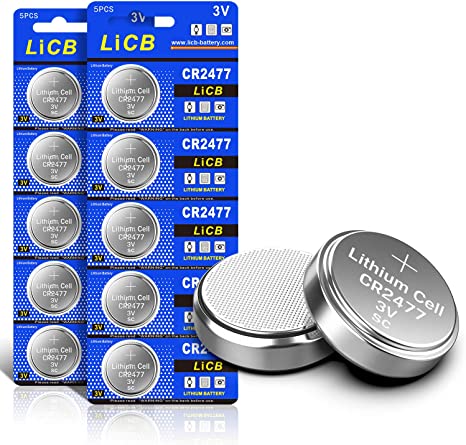 LiCB 10 PCS CR2477 3V Lithium Batteries
