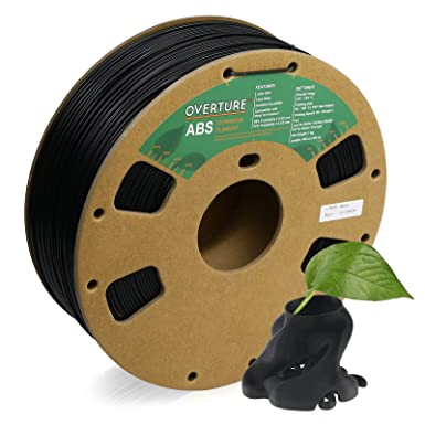 OVERTURE ABS 1.75mm Filament 3D Printer Filament, 1kg Spool (2.2lbs), Dimensional Accuracy  /- 0.03 mm, Fit Most FDM Printer (Black)