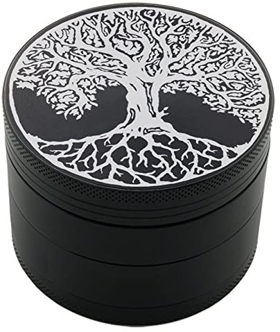 Micro Crusher Inc Tree of Life Laser Etched Design 4pcs Large Size Herb Grinder with Free Scraper Item # ETCH-G012317-247