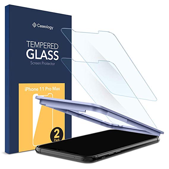 Caseology Tempered Glass for Apple iPhone 11 Pro Max Screen Protector (2019) and iPhone Xs Max (2018) - 2 Pack