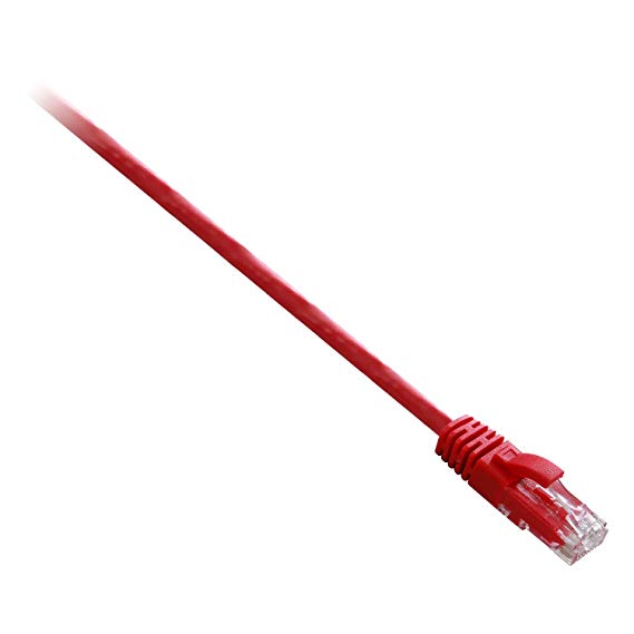 V7 CAT6 Snagless Molded Network Patch Cable RJ45 Male to Male, Red (7-Feet) (V7N2C6-07F-REDS)