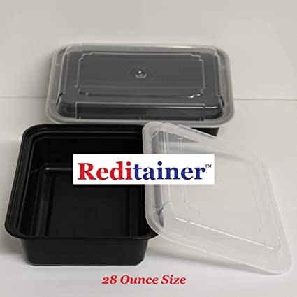 Reditainer - 6X8 Rectangular Food Storage Containers With Lids - Microwaveable & Dishwasher Safe (15, 28 OUNCE)