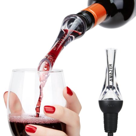 1 TOP RATED WINE AERATOR POURER Amazer Wine Aerator Pourer - Premium Aerating Pourer and Decanter Spout for Whiskey Red Wine