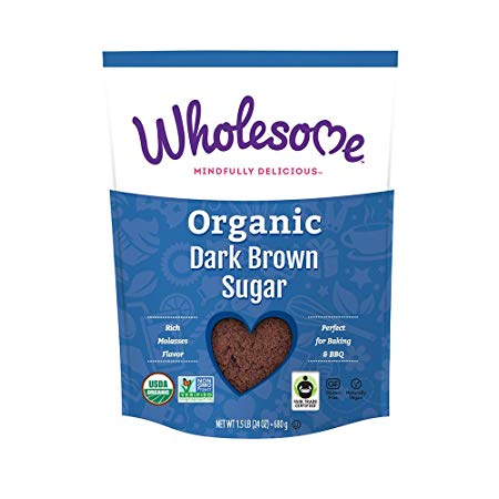 Wholesome Organic Dark Brown Sugar, Fair Trade, Non GMO & Gluten Free, 1.5 lb (Pack of 1)