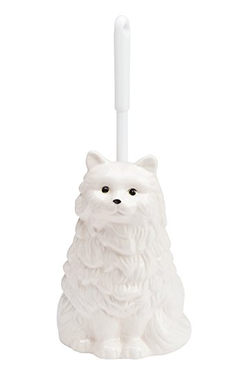 Ceramic Cat Toilet Brush Holder - Whimsical Toilet Bowl Cleaner with Brush Included