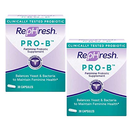 Pro-B Probiotic Feminine Supplement Capsules, 30 Count (2 Pack)