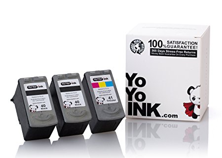 YoYoInk 3 Pack Remanufactured Ink Cartridges Replacement for PG 40 & CL 41 (2 Black, 1 Color) for MP210 MX310 MP470 iP2600