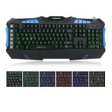 Masione LED USB Gaming Keyboard with 7 Adjustable Colorful Backlights for PC