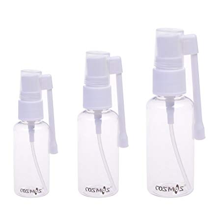 COSMOS Pack of 3 Nose Nasal Empty Spray Bottles, Cosmetic Empty Spray Bottles, Capacity in 20ml 40ml 60ml (Empty)