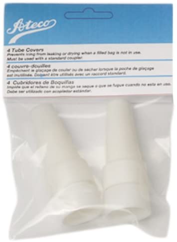 Ateco Covers, Plastic Caps for Cake Decorating Tubes, Set of 4 Baking Supplies, One Size, White