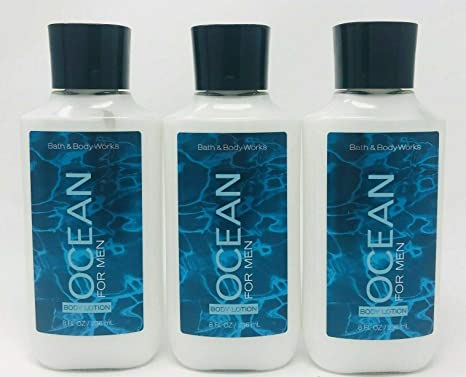 Lot of 3 Bath & Body Works Ocean for Men Body Lotion 8 Fl Oz Each (Ocean for Men)