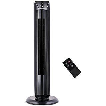 Fan Tower Fan 36quot with LED Display Remote Control 3 Quiet Speed and Modes 7h Programmed Timer Smooth Oscillating by Pelonis