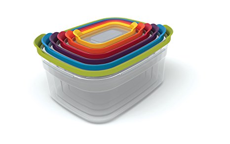 Joseph Joseph 81009 Nest Storage Resuable Plastic Food Storage Containers Set, 12-Piece, Multicolor