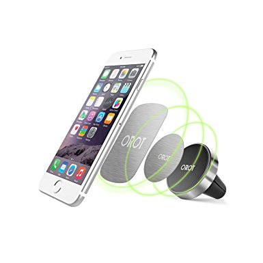 Car Mount, OROT Air Vent Magnetic Cell Phone Holder with Strong Magnets for iPhone, Samsung, Android Smartphones, GPS and More (Grey)