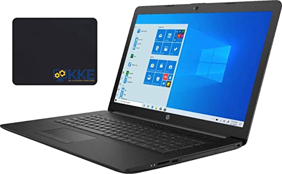 2021 Newest HP 17" Laptop, 17.3" HD  (1600 x 900) Screen, 10th Gen Intel Core i3-1005G1 Processor, 16GB DDR4 RAM, 256GB SSD   1TB HDD, DVD, HDMI, Wi-Fi, Bluetooth, Windows 10 Home, KKE Mousepad, Black