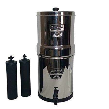 Berkey BK4X2-BB Big Berkey Stainless Steel Water Filtration System with 2 Black Filter Elements by Berkey