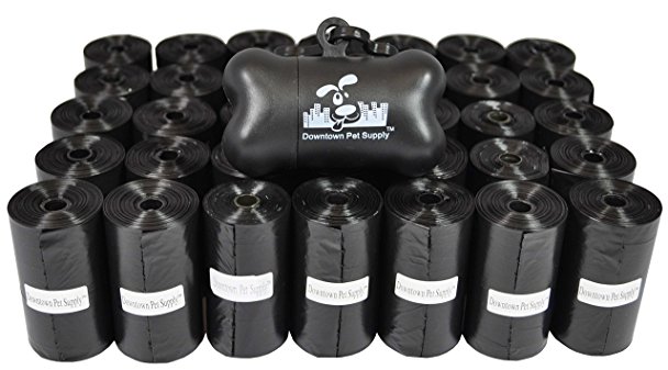180, 220, 500, 700, 880, 960, 2200 Dog Pet Waste Poop Bags, Bulk roll,Clean up refills-(Green, Blue, Purple, Red, Black, Pink,Rainbow of Colors or Paw Print) FREE Bone Dispenser,Downtown Pet Supply