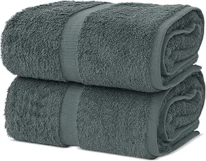 Chakir Turkish Linens, 100% Cotton Premium Quality Turkish Bath Sheets (35''x70'' Large Bath Sheet Towels - Dark Gray)