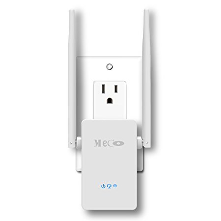 WiFi Range Extender, MECO AC750 WiFi Repeater 2.4G 5G Mini Router Signal Booster Amplifier Wireless Access Point 3 in 1 Mode with Ethernet Port Dual Band and WPS Button, Extends WiFi to Smart Home White