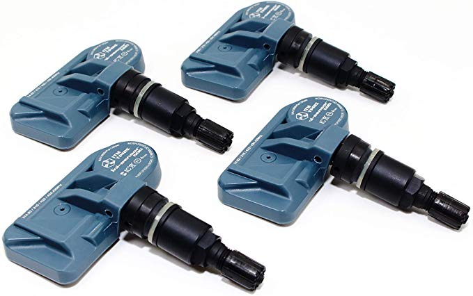 ITM Set of 4 08017DXS 433mhz TPMS Tire Pressure Sensors 2017-2019 Replaces Subaru OE Part # 28103-FL00A w/Gloss Black or Matte Black Aluminum Valve Stems (Matte Black)