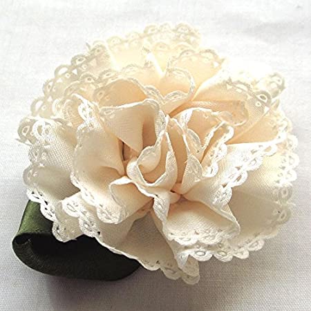18pcs Fabric Ribbon Flowers Bows Appliques Craft Wedding Dec Bulk A0444 (Beige)