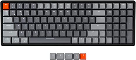 Keychron K4 Bluetooth/USB Wired Gaming Mechanical Keyboard, Wireless Compact 100 Keys RGB LED Backlit Gateron G Pro Brown Switch N-Key Rollover, Aluminum Frame for Mac Windows, Version 2