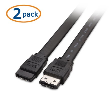 Cable Matters 2 Pack 6 Gbps SATA III to eSATA Cable - 3 Feet