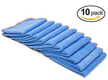 Antibacterial Microfiber Towel 12" 10pk - EPA Registered With Silverclear For Cleaning Kitchen, Bath or Car Auto Detailing | Kills Viruses, Bacteria, Staph and MERSA | Washable reusable washcloth