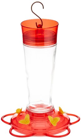 More Birds Ruby Glass Hummingbird Feeder with Five Feeding Stations, 10 Fluid Ounce Capacity