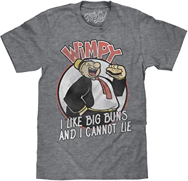 Tee Luv Wimpy I Like Big Buns T-Shirt - Popeye Wimpy Cartoon Shirt