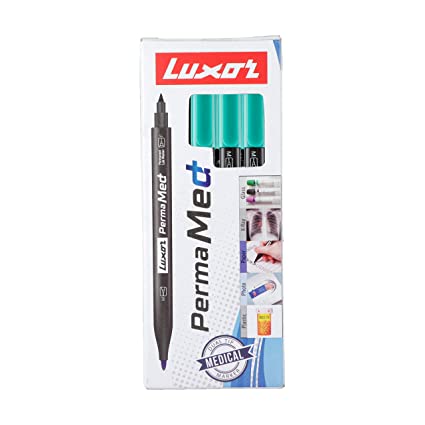 Luxor Perma Medium Marker Pen , Green ( Pack of 10 ) (9000030169)