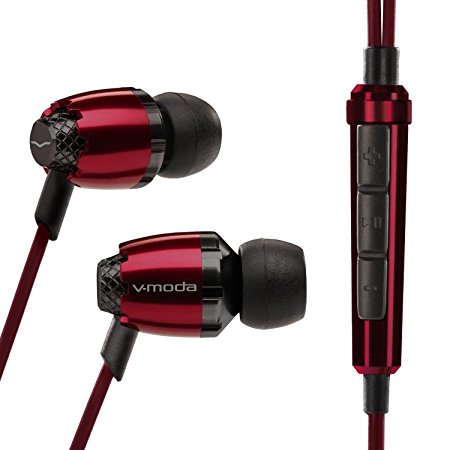 V-MODA Remix Remote In-Ear Noise-Isolating Metal Headphone with 3-Button Apple Control (Rouge)