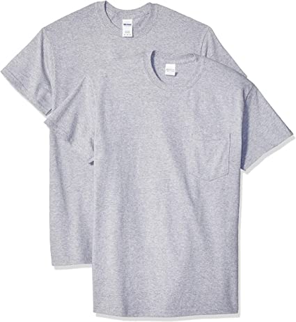 Gildan Men's Ultra Cotton Adult T-Shirt with Pocket, 2-Pack