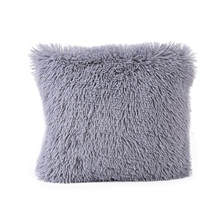 Beautyvan Comfortable Pillow Case Sofa Waist Throw Cushion Cover (Gray)